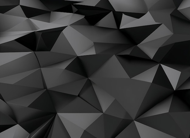 Fondo abstracto poligonal negro textura triangular en 3D