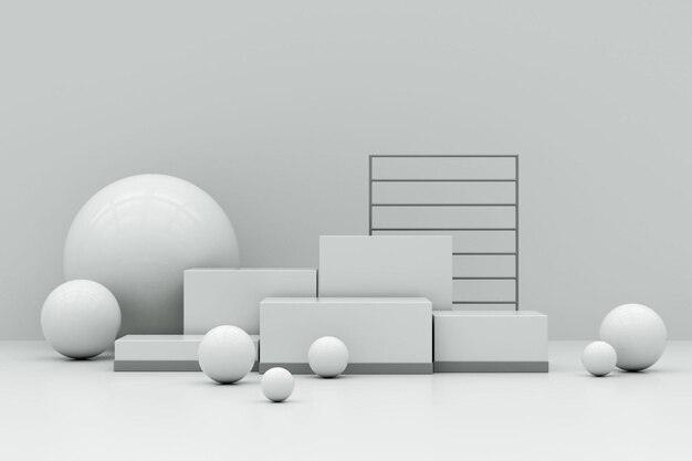 Fondo abstracto para la presentación del producto podio mostrar escena blanca mínima representación 3d