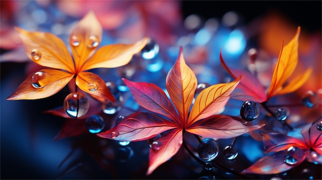 Fondo abstracto de primer plano de hojas de otoño multicolor