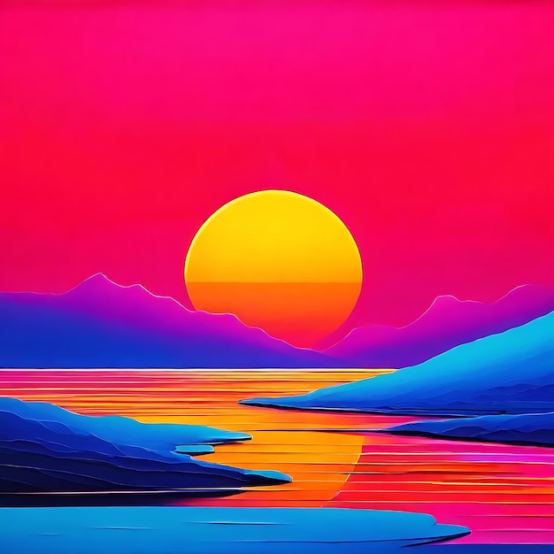 fondo abstracto con puesta de sol y mar