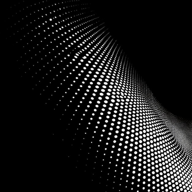 Fondo abstracto con puntos blancos en la ilustración negra