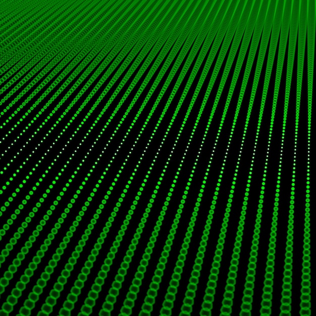 Fondo abstracto con puntos bokeh ondulados futuristas