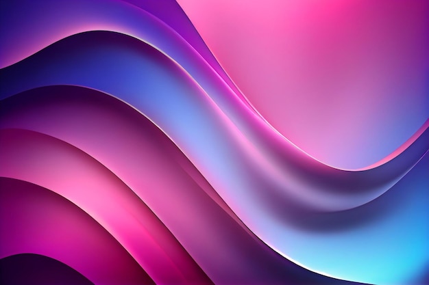 Fondo abstracto púrpura y azul con ondas generativas ai