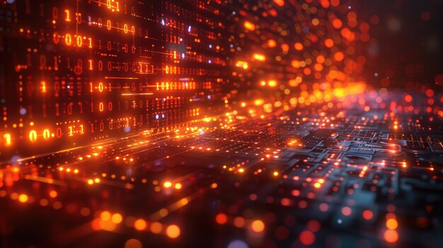 Un fondo abstracto que ilustra el concepto de un libro mayor digital Utilice un diseño matricial con glo