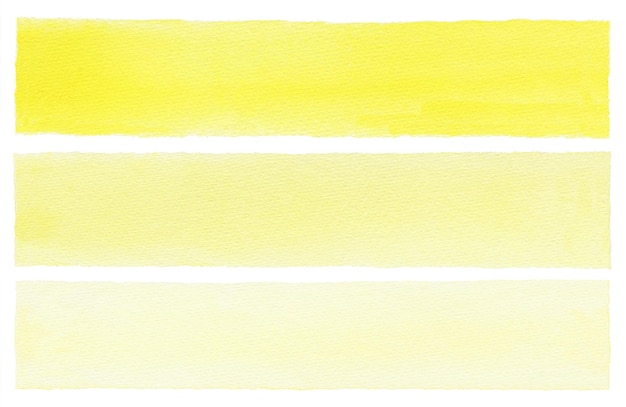 Fondo abstracto de rayas amarillas, línea de acuarela en el fondo de papel de textura blanca, fondo o plantilla para texto