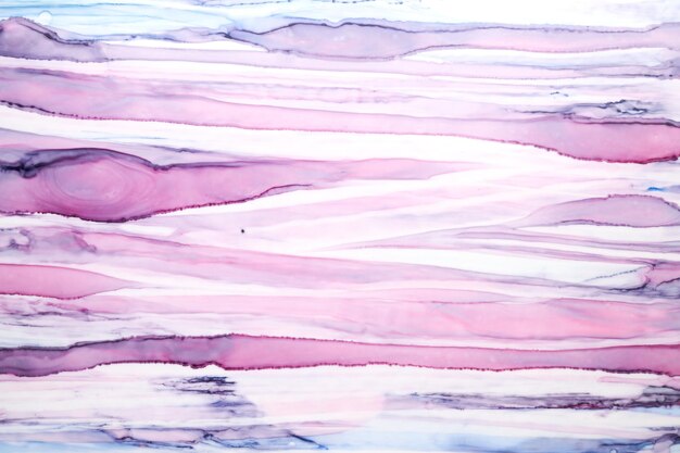 Fondo abstracto de rayas azules rosas, papel tapiz de tinta de acuarela púrpura, manchas de pintura púrpura