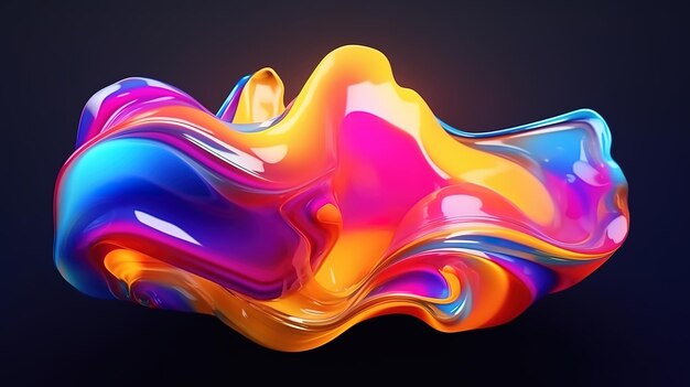 Fondo abstracto de renderizado 3D Formas retorcidas de colores en movimiento Ai generativo