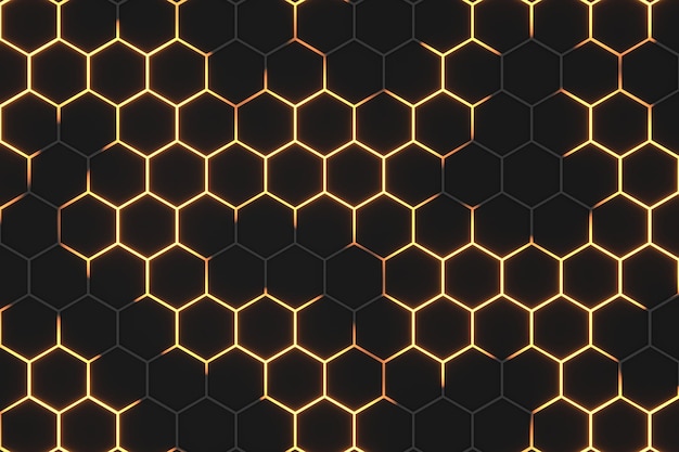 Fondo abstracto de renderizado 3D hexagonal