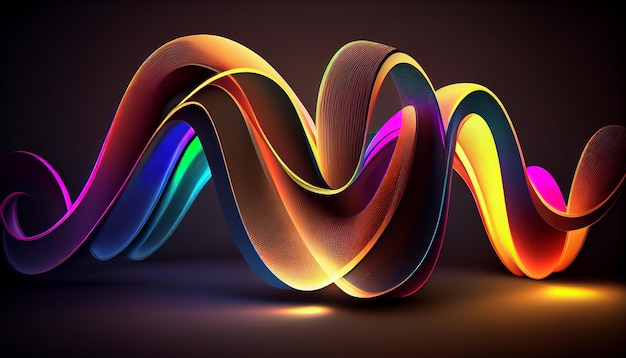 Fondo abstracto de renderizado 3d con IA generativa de neón colorido