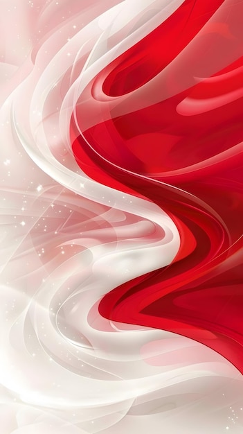 Un fondo abstracto rojo y blanco con ondas