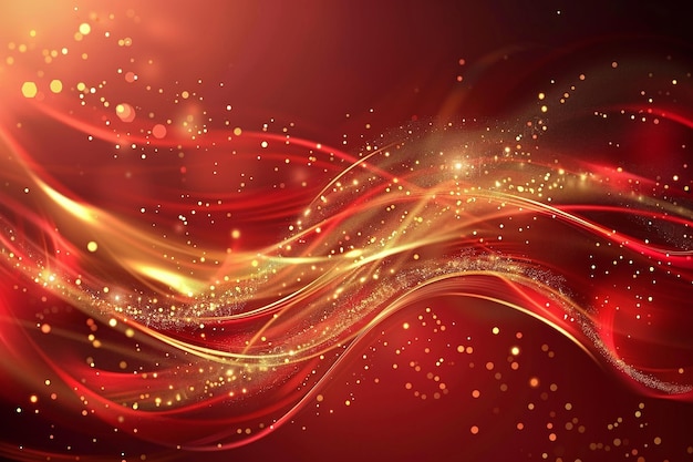 un fondo abstracto rojo y dorado con un remolino rojo y oro