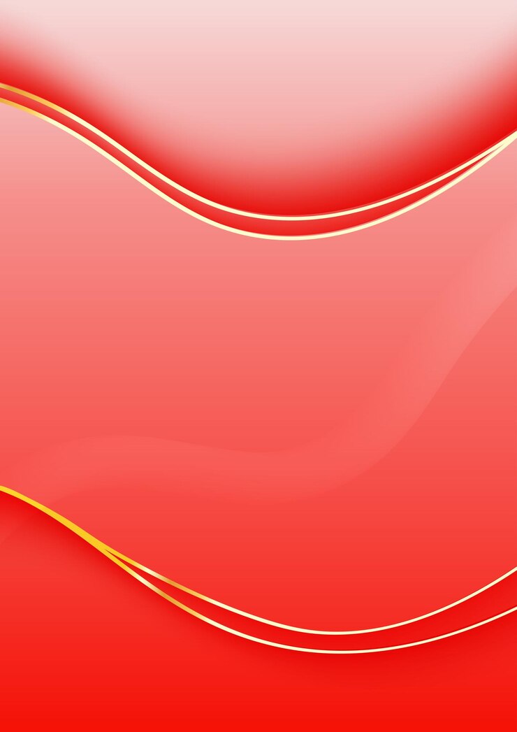 Fondo abstracto rojo y naranja con líneas doradas
