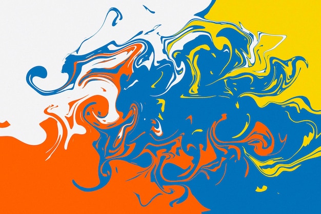 fondo abstracto con salpicaduras de pintura azul, naranja y amarilla