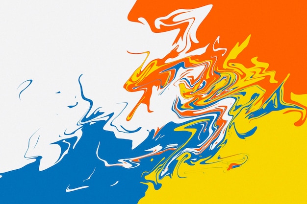 fondo abstracto con salpicaduras de pintura azul, naranja y amarilla