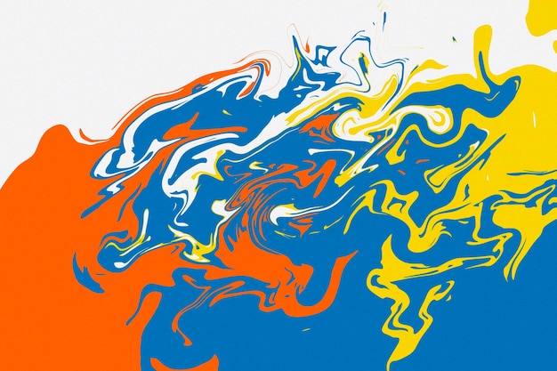 fondo abstracto con salpicaduras de pintura azul, naranja y amarilla