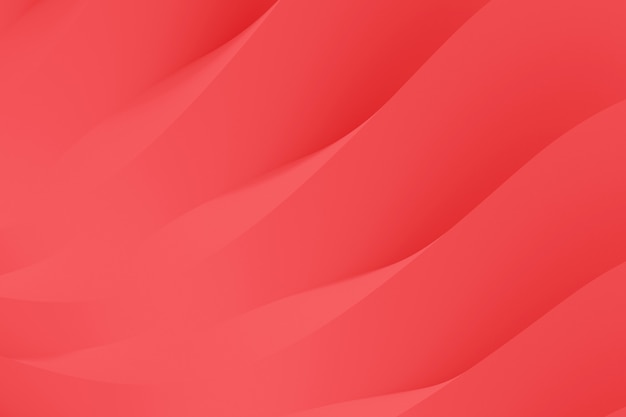 Fondo abstracto de una serpentina que fluye olas. Ilustración 3d de color coral vivo