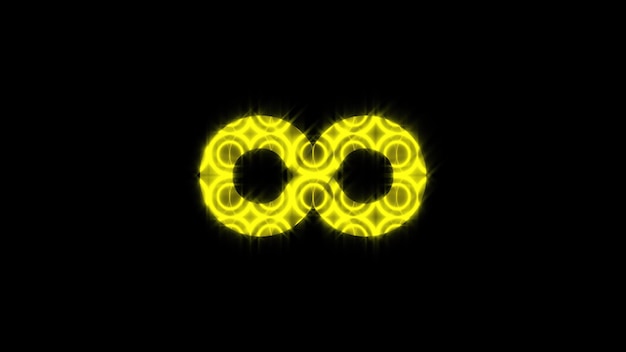 Fondo abstracto con signo de infinito de oro