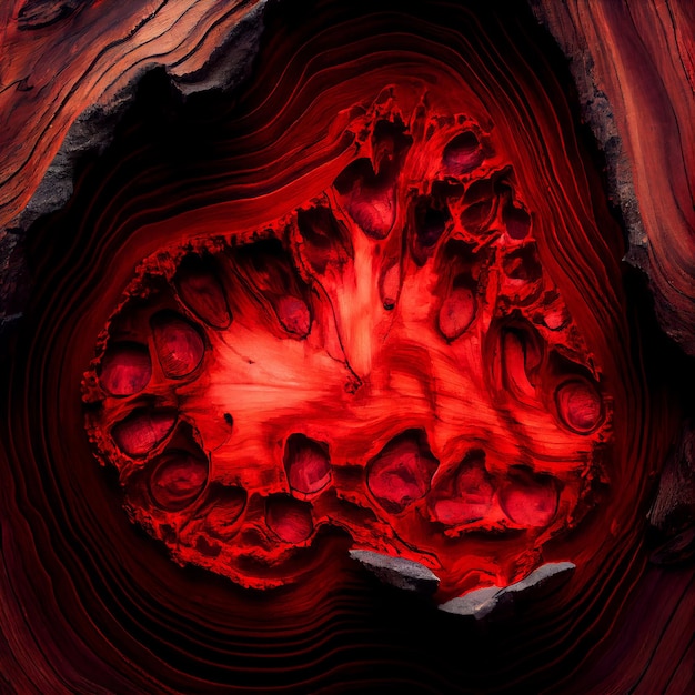 Fondo abstracto de superficie de madera burl rojo