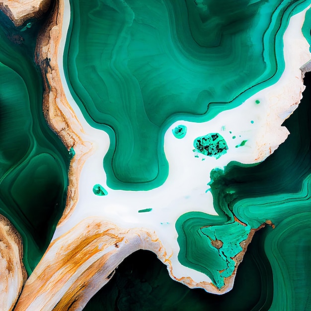 Fondo abstracto de superficie de madera burl verde y blanco