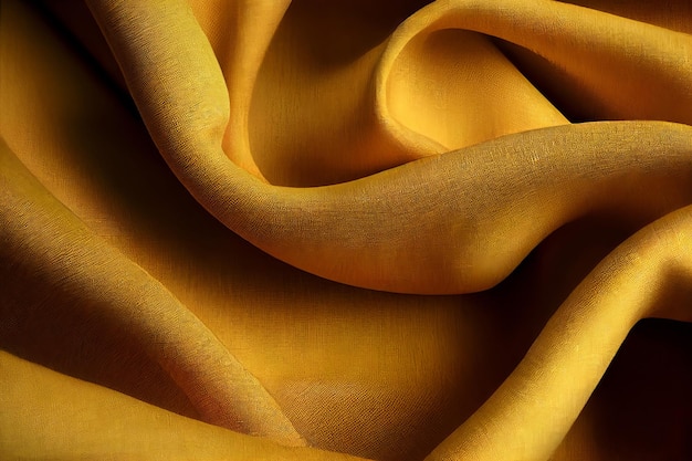 Fondo abstracto de superficie de tela de lino amarillo