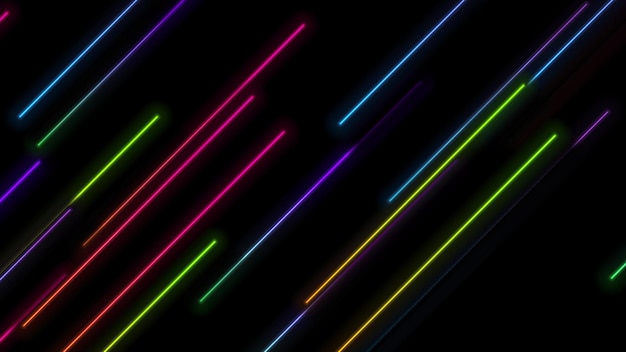 Fondo abstracto de tecnología de líneas láser de neón colorido
