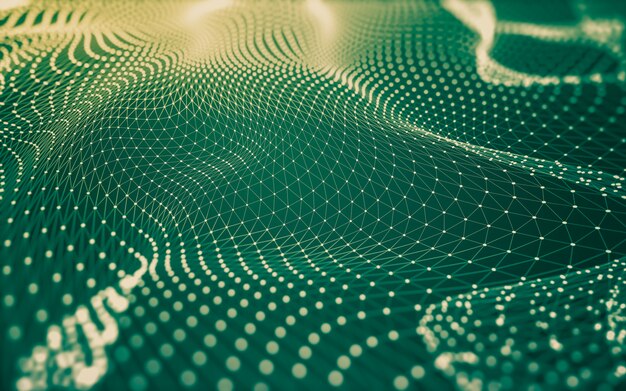 Fondo abstracto. Tecnología de moléculas con formas poligonales, conectando puntos y líneas. Estructura de conexión. Visualización de big data.