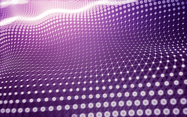 Fondo abstracto. Tecnología de moléculas con formas poligonales, conectando puntos y líneas. Estructura de conexión. Visualización de big data.