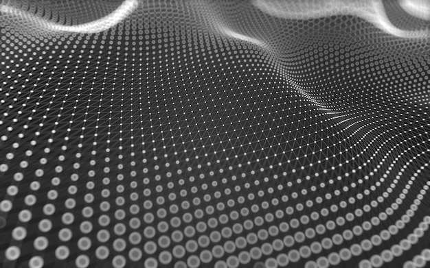Fondo abstracto. Tecnología de moléculas con formas poligonales, conectando puntos y líneas. Estructura de conexión. Visualización de big data.