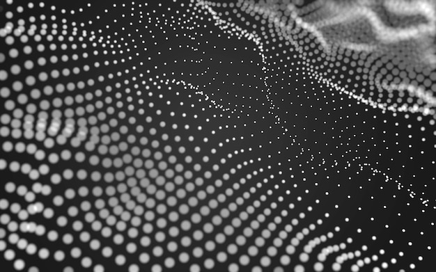 Fondo abstracto. Tecnología de moléculas con formas poligonales, conectando puntos y líneas. Estructura de conexión. Visualización de big data.
