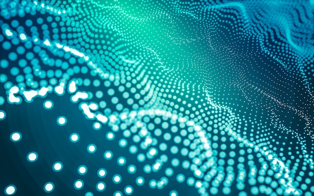 Fondo abstracto. Tecnología de moléculas con formas poligonales, conectando puntos y líneas. Estructura de conexión. Visualización de big data.