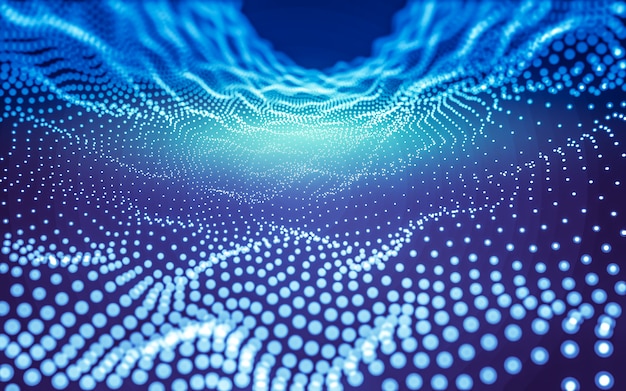 Fondo abstracto. Tecnología de moléculas con formas poligonales, conectando puntos y líneas. Estructura de conexión. Visualización de big data.