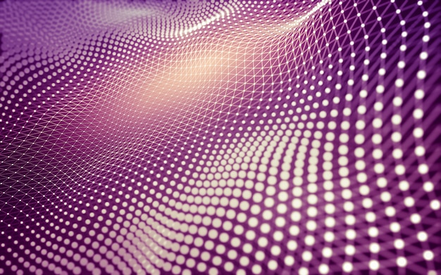 Fondo abstracto. Tecnología de moléculas con formas poligonales, conectando puntos y líneas. Estructura de conexión. Visualización de big data.