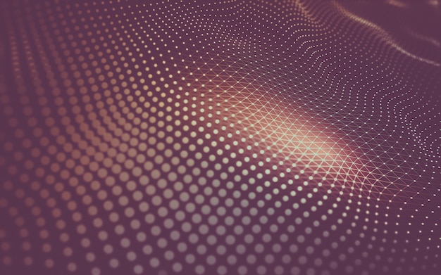 Fondo abstracto. Tecnología de moléculas con formas poligonales, conectando puntos y líneas.