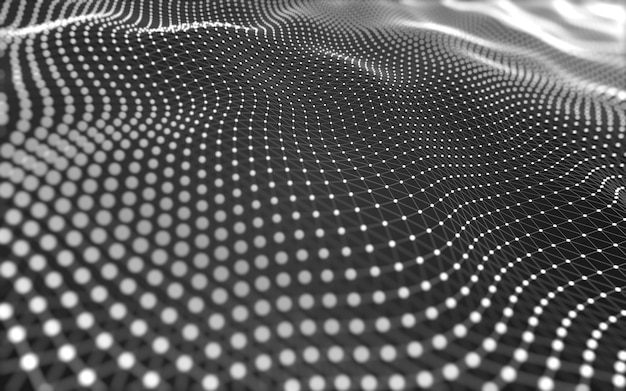 Fondo abstracto. Tecnología de moléculas con formas poligonales, conectando puntos y líneas.