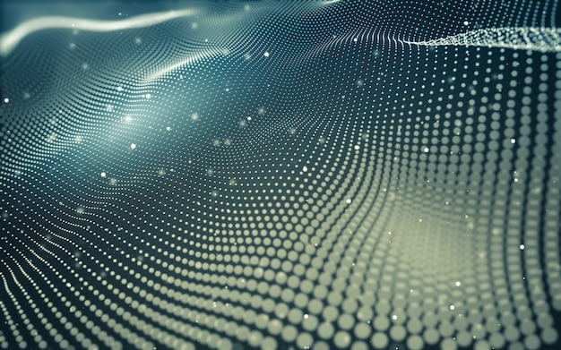 Fondo abstracto. Tecnología de moléculas con formas poligonales, conectando puntos y líneas.