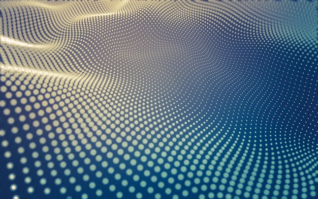 Fondo abstracto. Tecnología de moléculas con formas poligonales, puntos y líneas de conexión