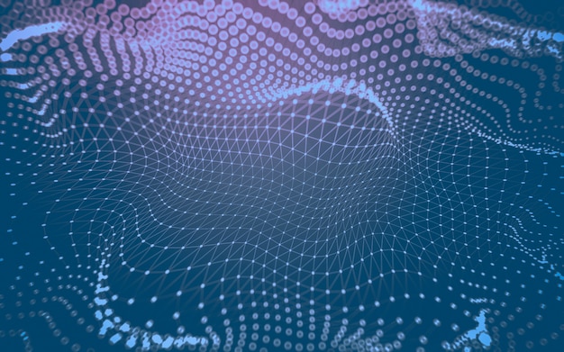 Fondo abstracto. Tecnología de moléculas con formas poligonales