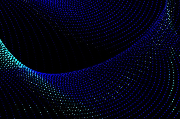 Fondo abstracto de tecnología de partículas 3D azul oscuro