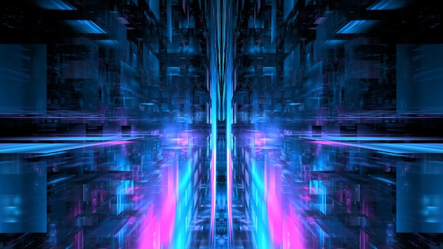 Fondo abstracto tecnológico luminoso Tecnologías digitales computación en la nube futuro digital ilustración 3d