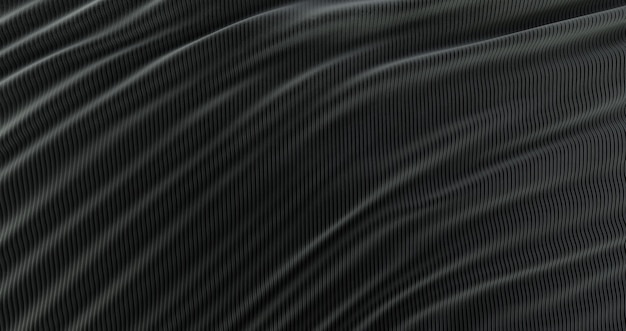 Fondo abstracto tela negra de lujo, seda ondulada o tela satinada, tela negra