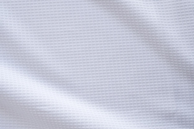 Fondo abstracto de textura de camiseta de fútbol de tela de ropa deportiva blanca