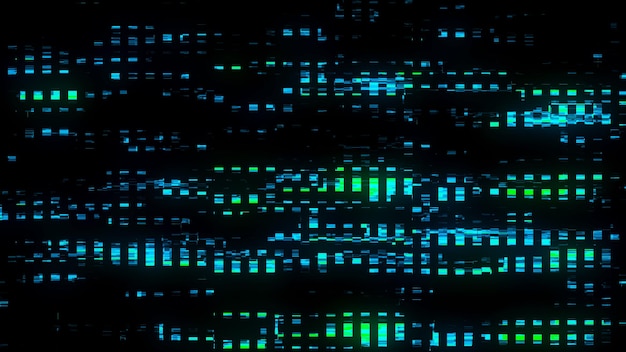 Fondo abstracto con textura de glitch de neón ruido de la televisión digital daño de la pantalla de la computadora renderización 3D