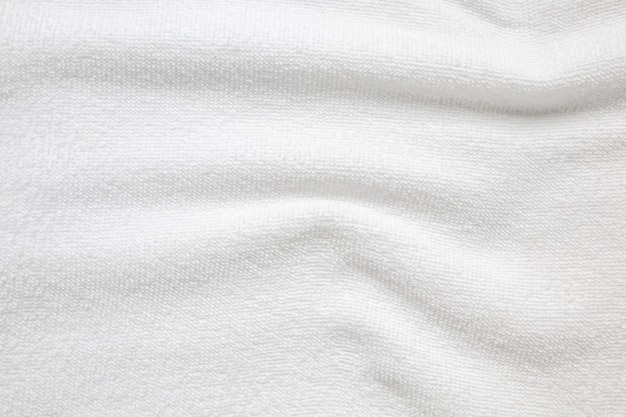 Fondo abstracto de textura de toalla de tela de algodón blanco