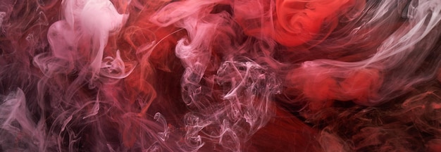 Fondo abstracto de tinta roja Fondo de pintura acrílica para cosméticos de narguile de perfume Misteriosas nubes de humo niebla colorida