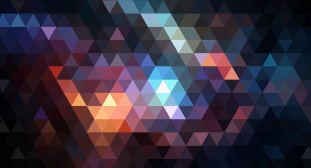fondo abstracto de triángulos de diferentes colores con un fondo negro
