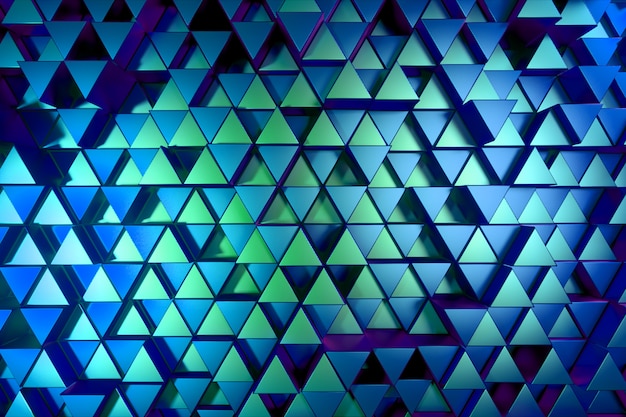 Fondo abstracto de triángulos metálicos brillantes