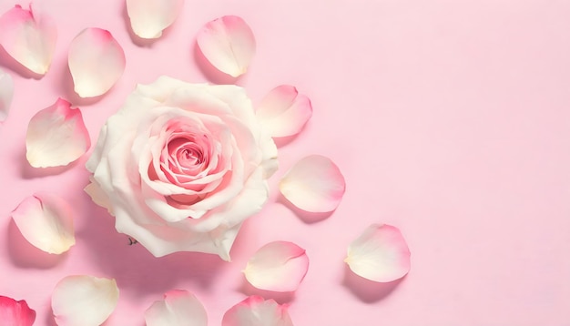 Fondo abstracto para valentines amor con patrón de rosas y pétalos de rosas