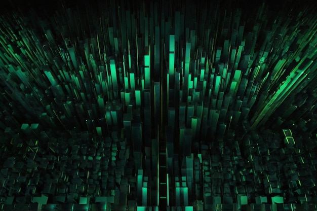 un fondo abstracto verde con un patrón de números y letras