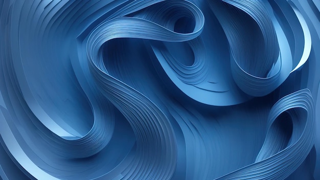 Fondo abstracto con volante textil doblado tela azul 3d render