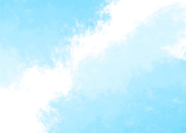 Fondo de acuarela abstracta de cielo azul y nubes